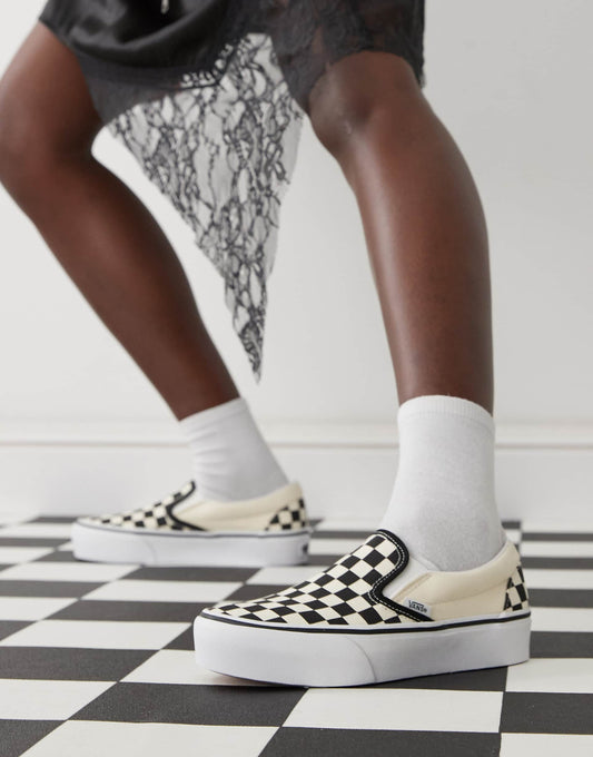 Classic Slip-On Platform Checkerboard Trainers