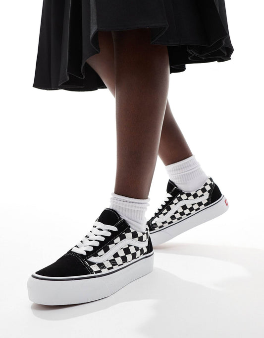 Checkerboard Old Skool Platform Trainers