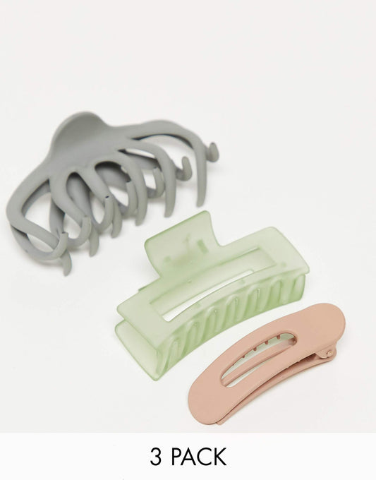 Assorted Claw Clip Set 3Pc - Octopus Claw Clip