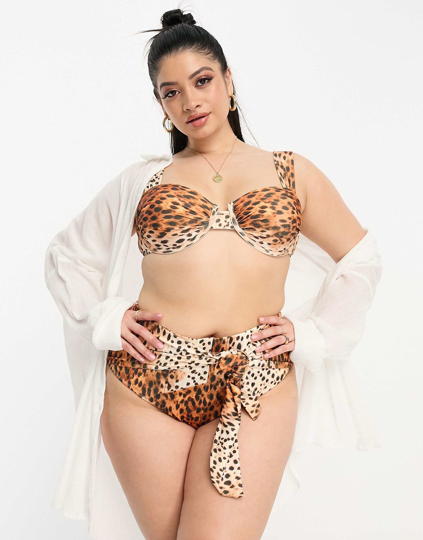 Plus Animal Print Balconette Bikini Top