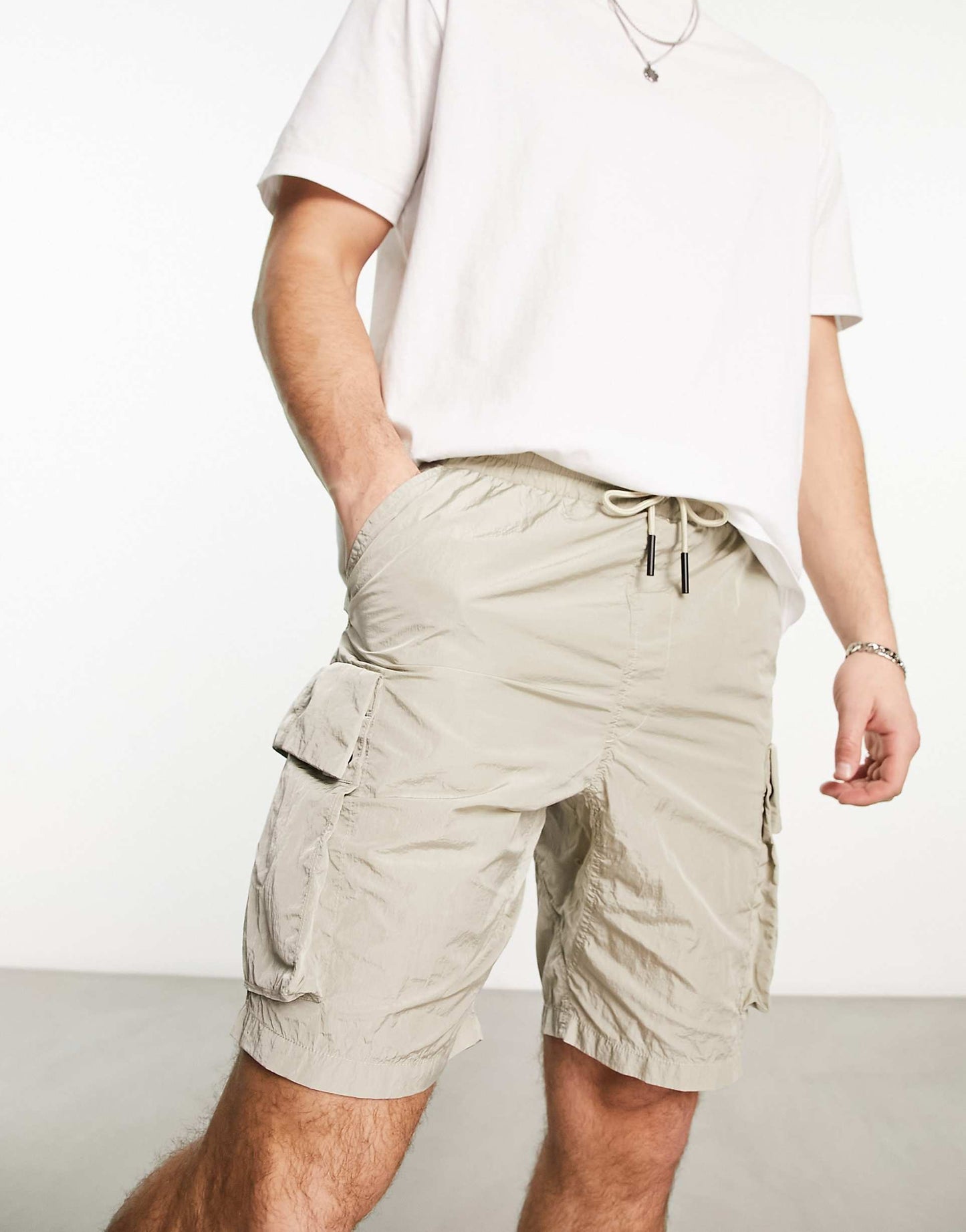 Krinkle Nylon Cargo Shorts