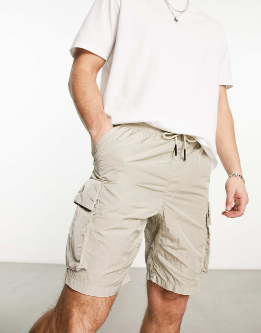Krinkle Nylon Cargo Shorts