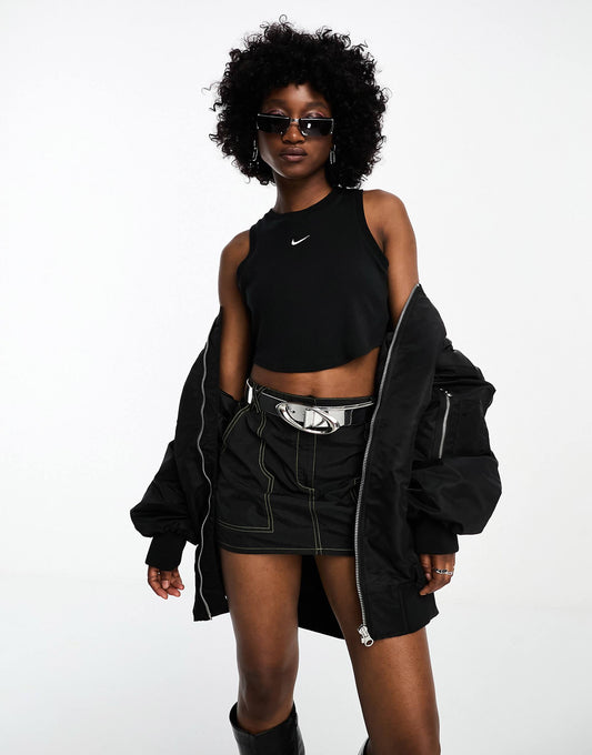 Chill Knit Rib Crop Curve Hem Tank Top