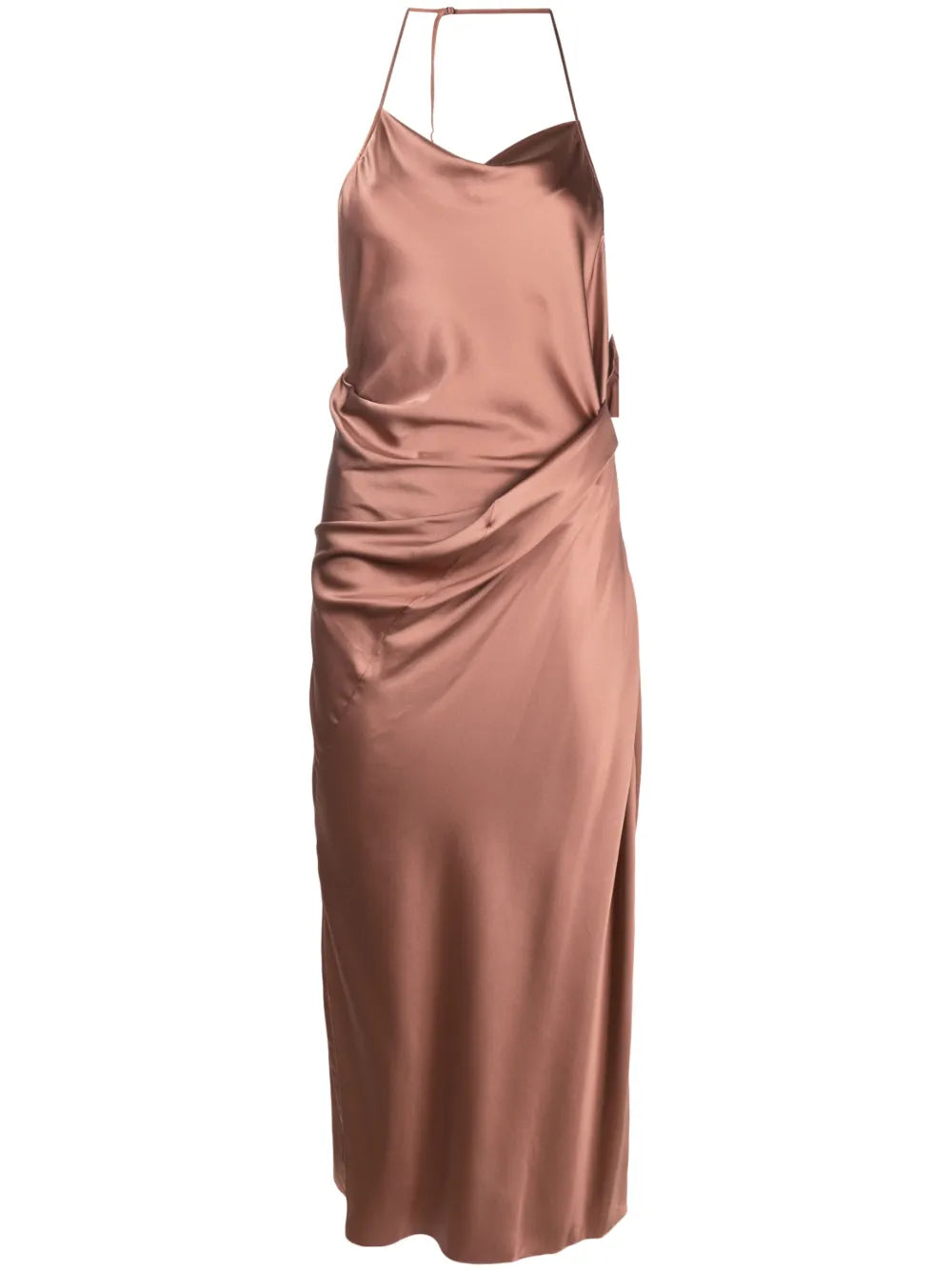 Draped-Design Halterneck Dress