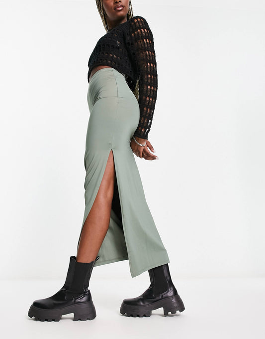 Ribbed Midaxi Skirt