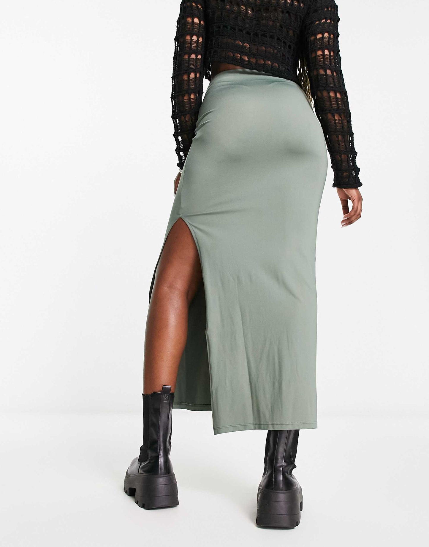 Ribbed Midaxi Skirt