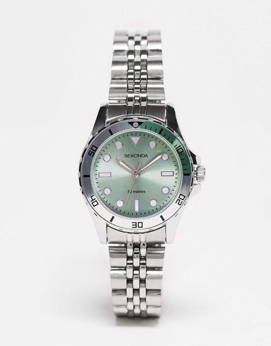 Bracelet Watch With Green Dial