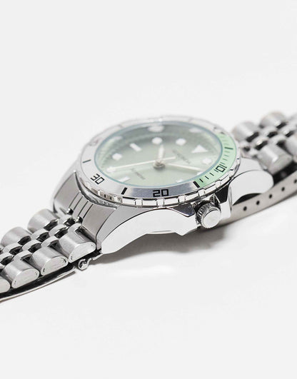 Bracelet Watch With Green Dial