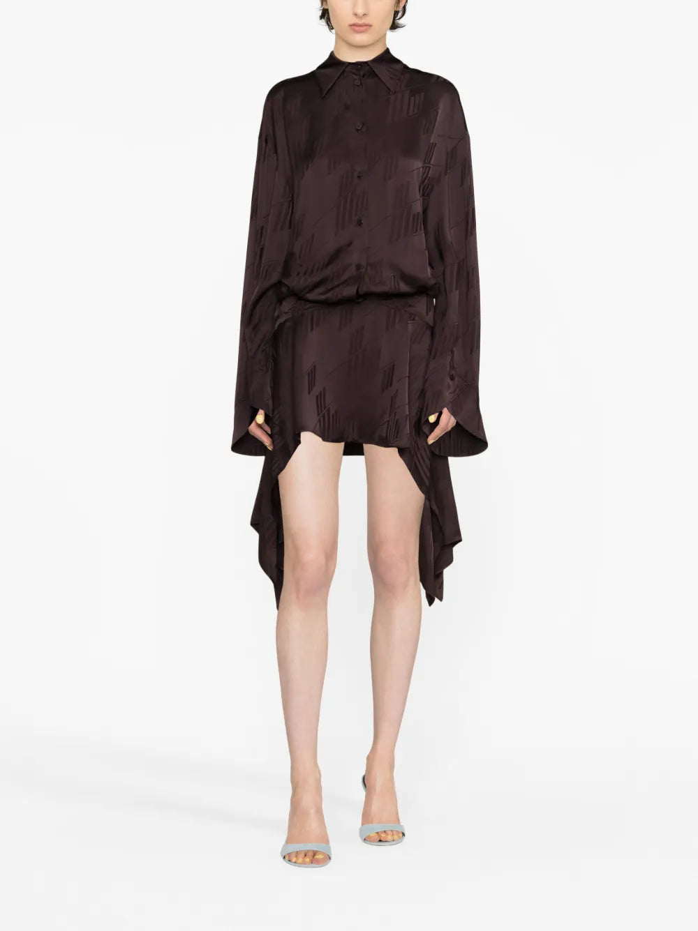 Mischa Logo-Jacquard Asymmetric Shirtdress