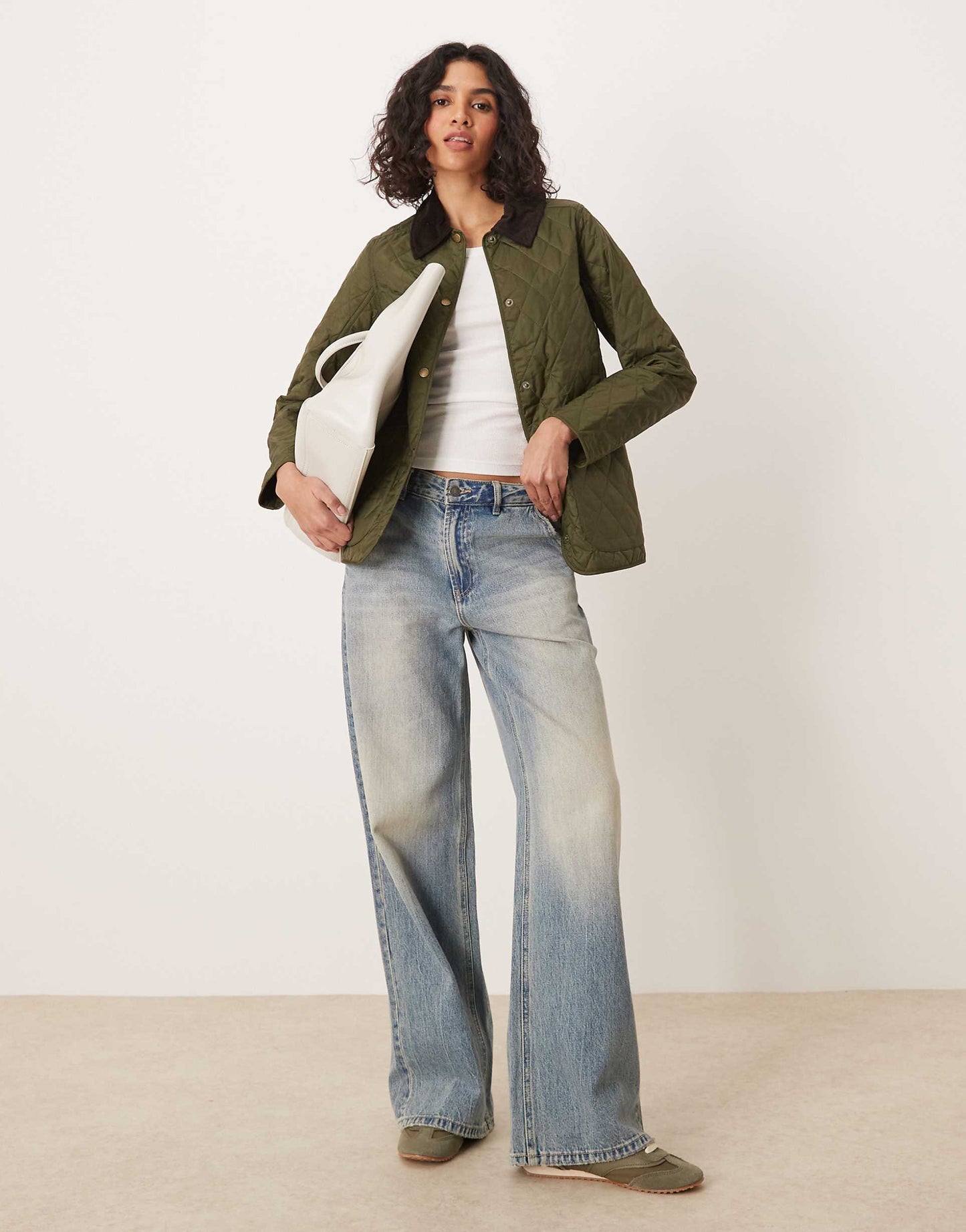 Annandale Diamond Quilt Jacket With Cord Collar