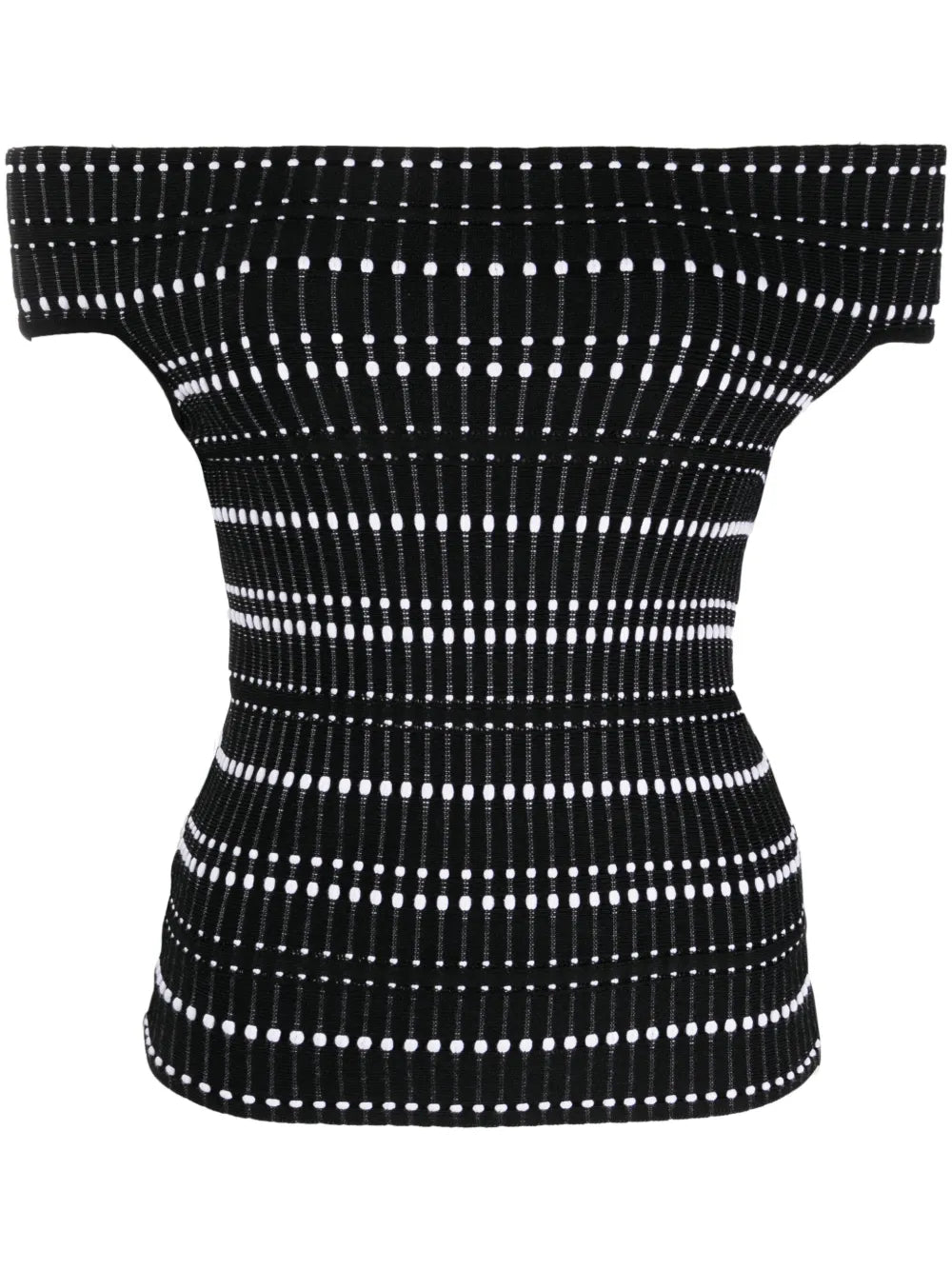 Open-Knit Off-Shoulder Top