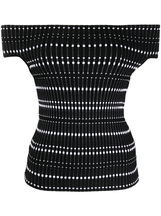 Open-Knit Off-Shoulder Top