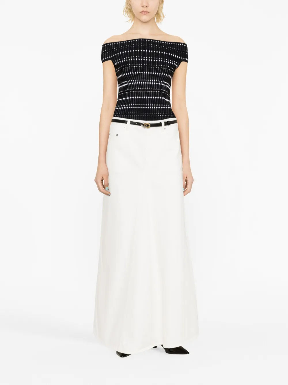 Open-Knit Off-Shoulder Top