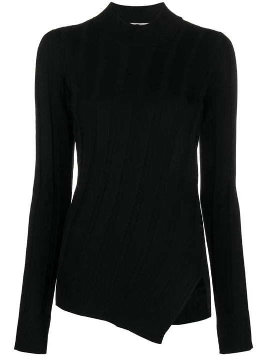 Asymmetric-Hem Knit Jumper