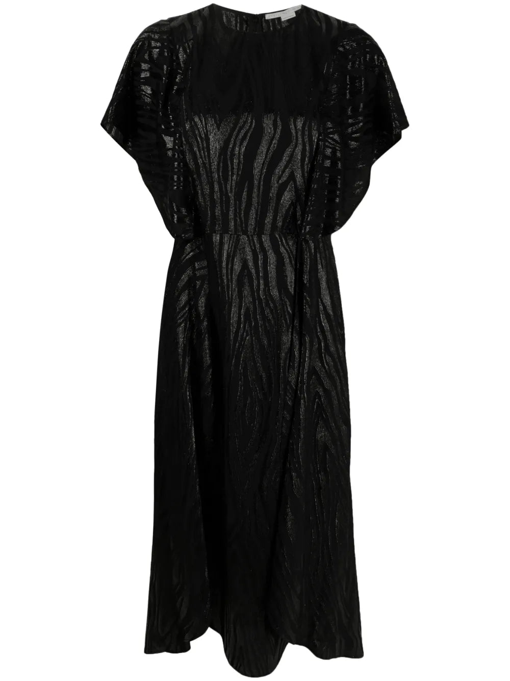 Woodgrain-Effect Midi Dress