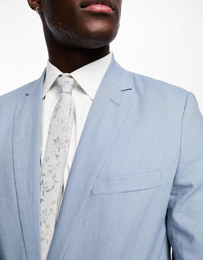 Slim Fit Linen Mix Suit Jacket