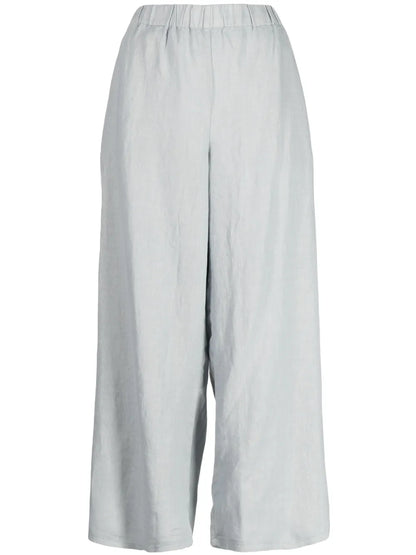 Wide-Leg Cropped Trousers