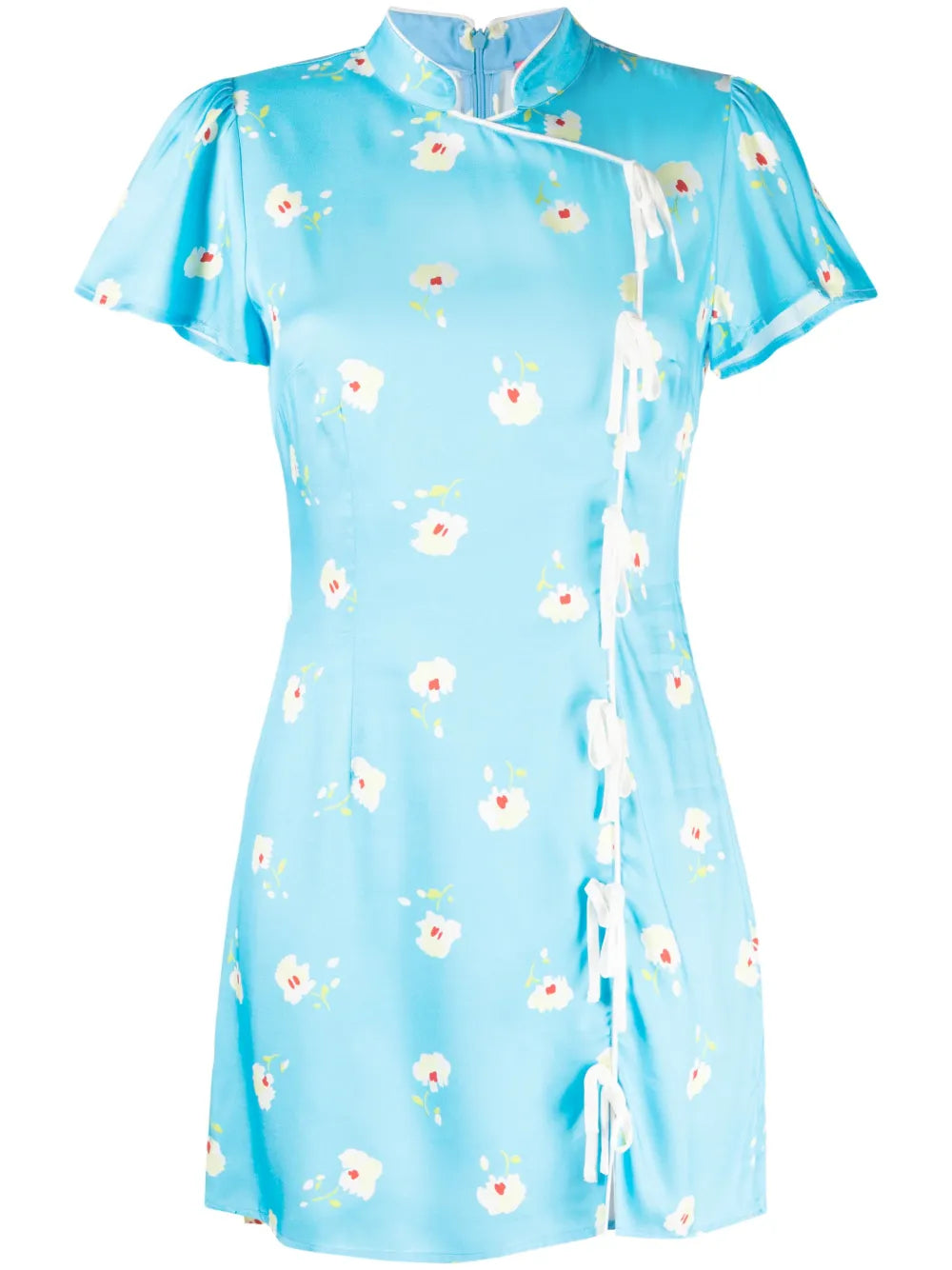 Floral-Print Short-Sleeve Minidress