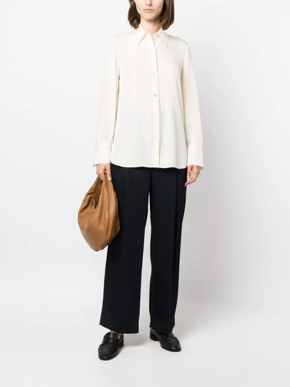 Pointed-Collar Long-Sleeve Shirt