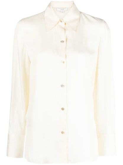 Pointed-Collar Long-Sleeve Shirt