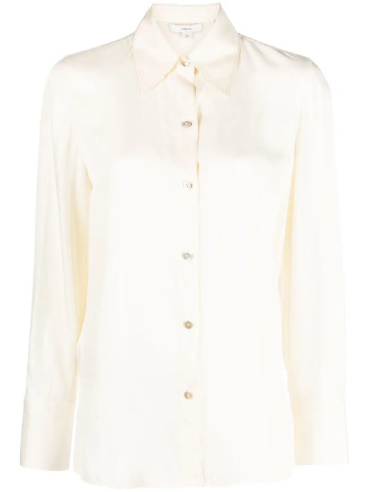 Pointed-Collar Long-Sleeve Shirt