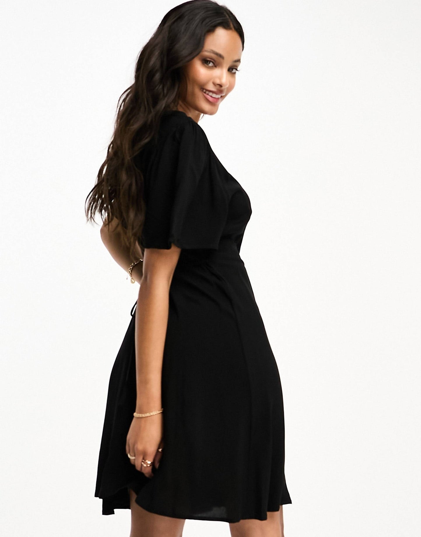 Button Through Mini Skater Dress