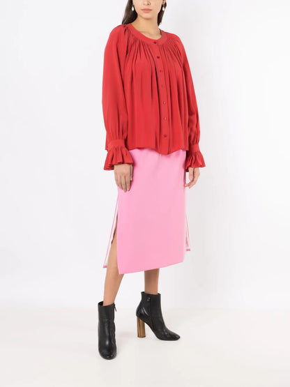 Fenda Side-Slit Midi Skirt