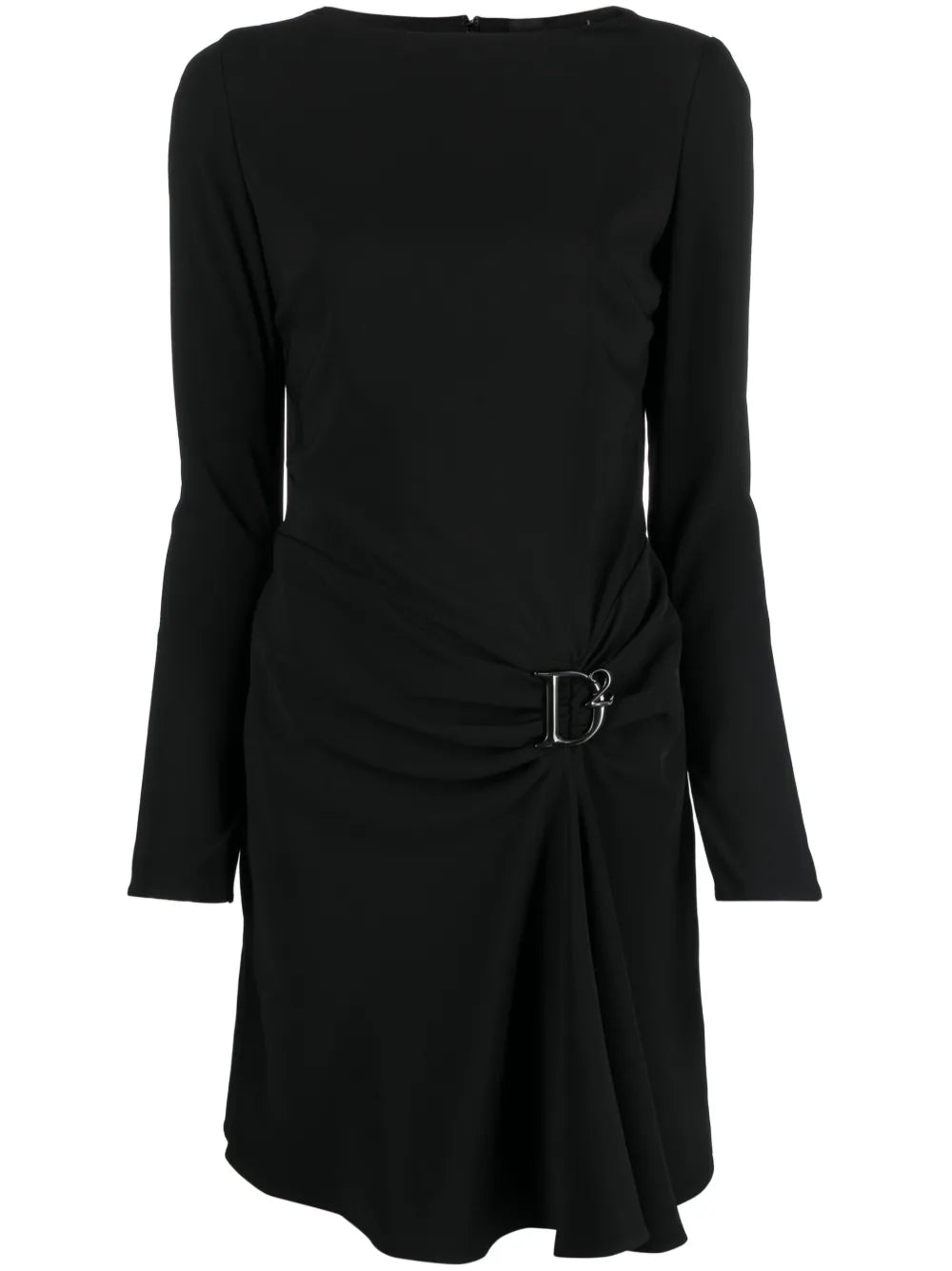 Logo-Plaque Draped Dress