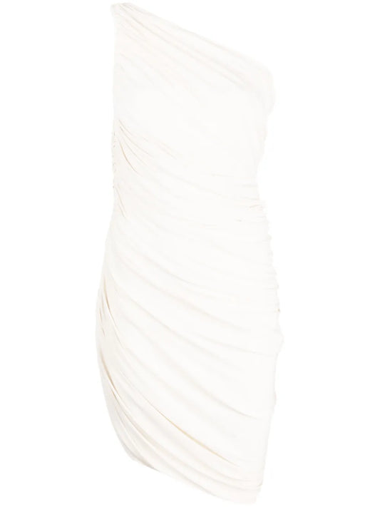 Draped-Design One-Shoulder Dress