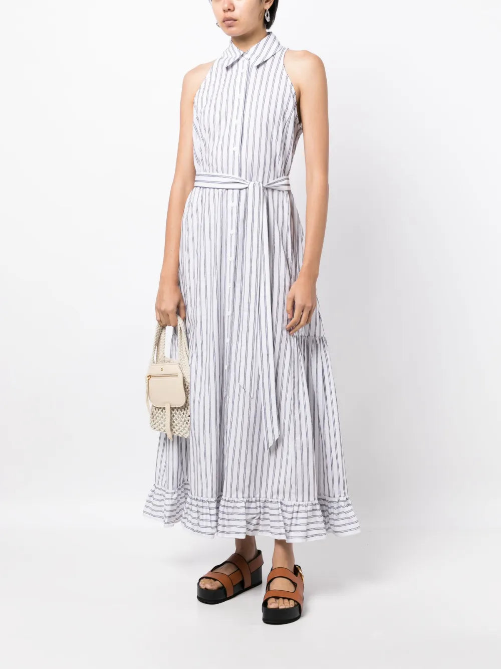 Ava Striped Sleeveless Maxi Shirtdress