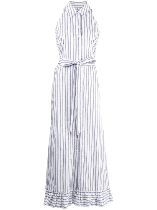 Ava Striped Sleeveless Maxi Shirtdress