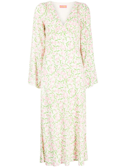 Libby Tulip-Print Midi Dress