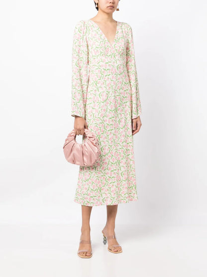 Libby Tulip-Print Midi Dress
