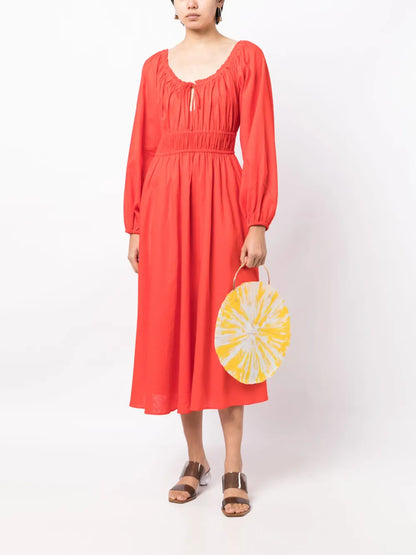 Luella Long-Sleeve Midi Dress
