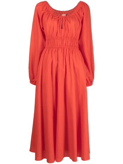 Luella Long-Sleeve Midi Dress