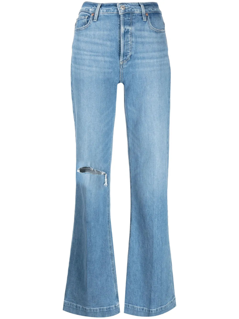 Leenah Ripped-Detail Bootcut Jeans