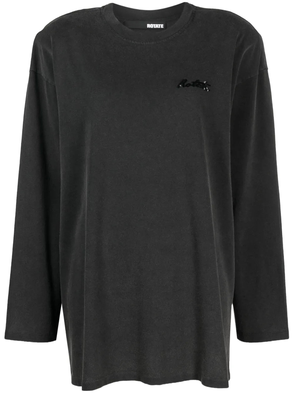 Sequin-Logo Cotton T-Shirt