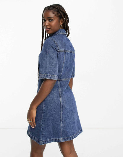 Denim Mini Shirt Dress