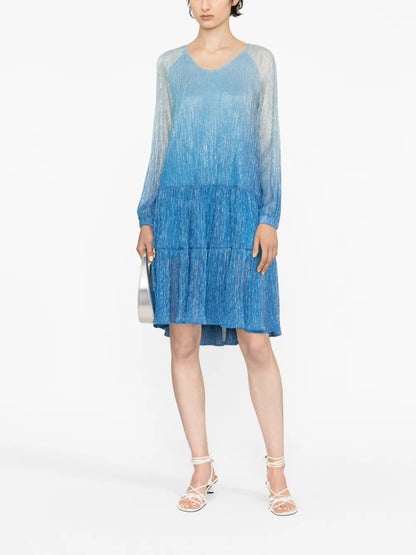 Gradient-Effect Long-Sleeve Dress