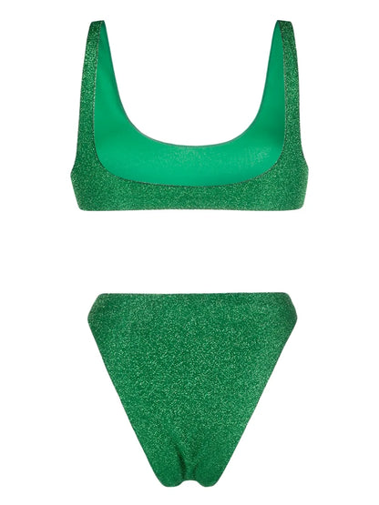 Metallic-Threading Bikini Set