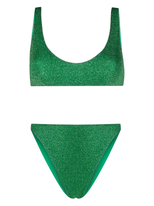 Metallic-Threading Bikini Set