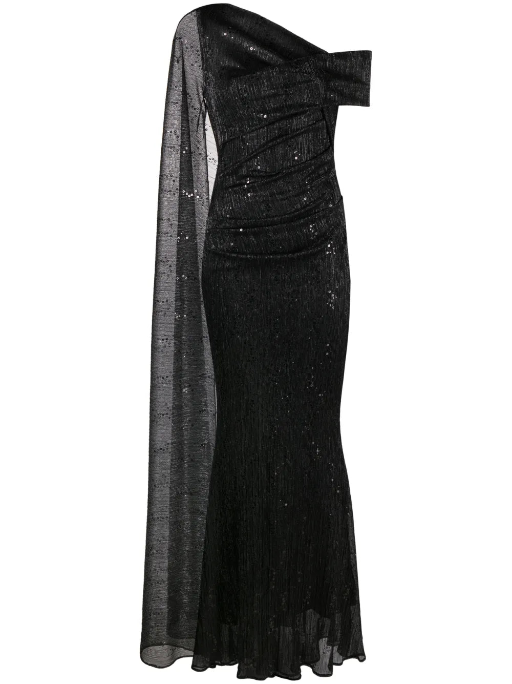 Draped One-Shoulder Gown