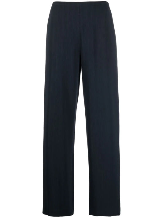 Crepon Straight-Leg Trousers