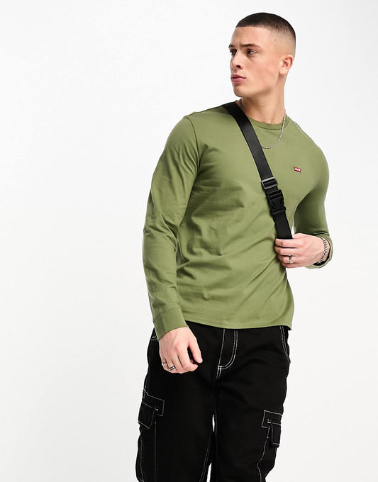 Long Sleeve T-Shirt With Small Batwing Logo