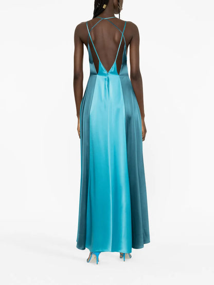 Halterneck Satin Gown