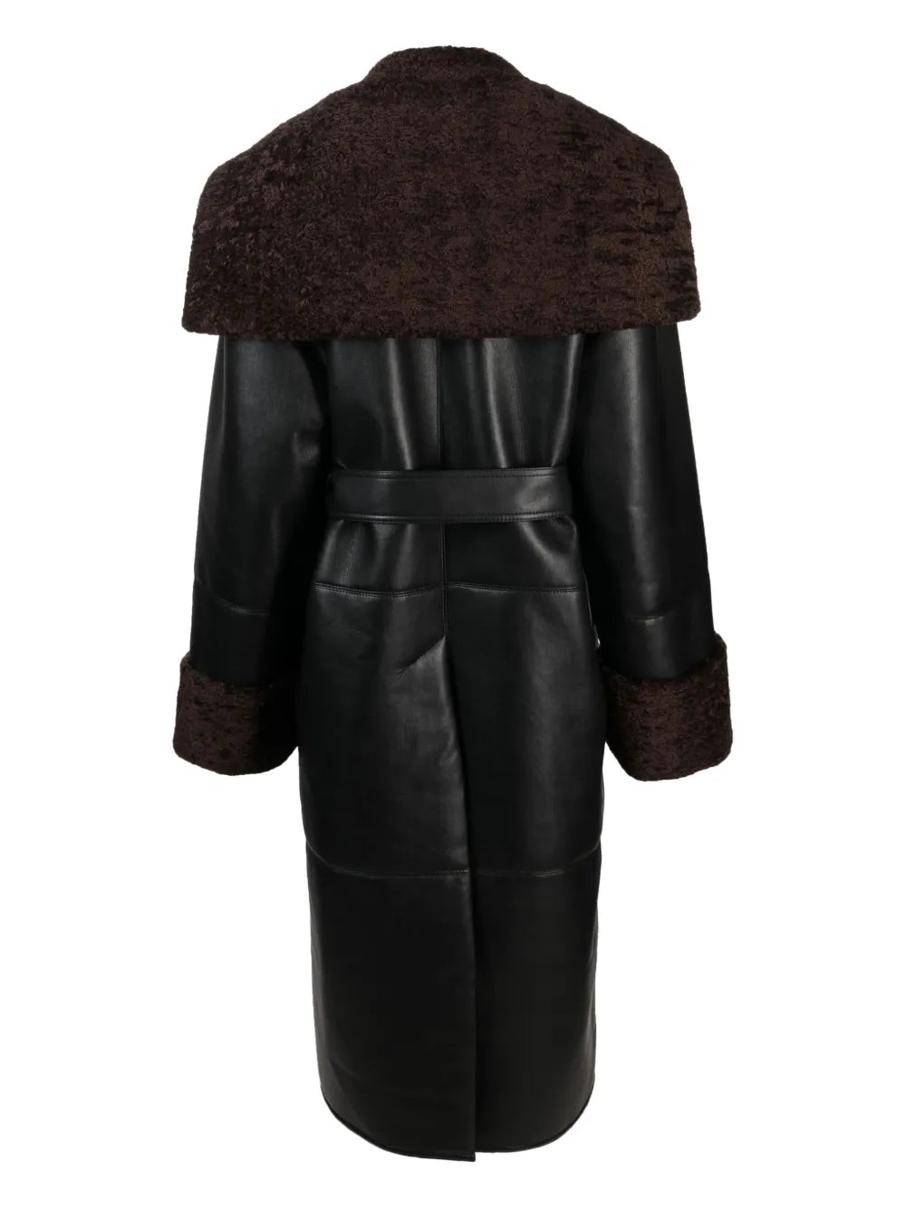 Alessi Belted Leather Maxi Coat