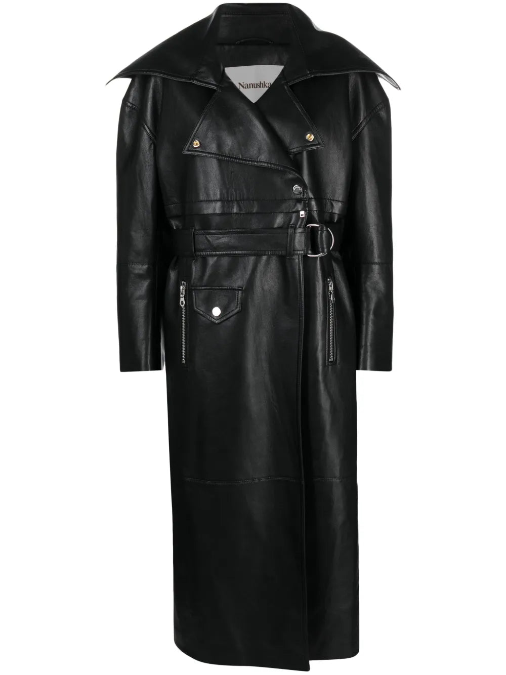 Marielle Leather Biker Coat