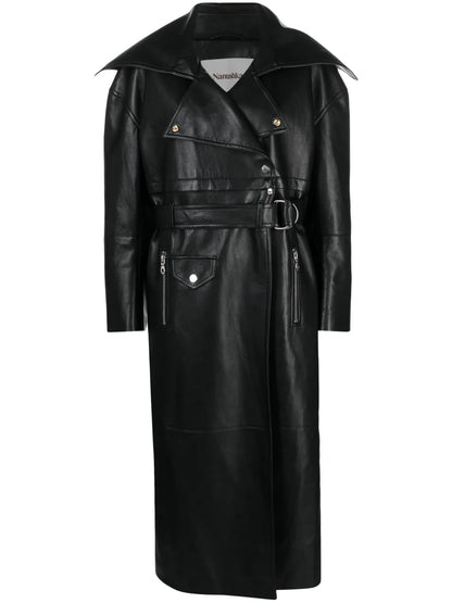 Marielle Leather Biker Coat