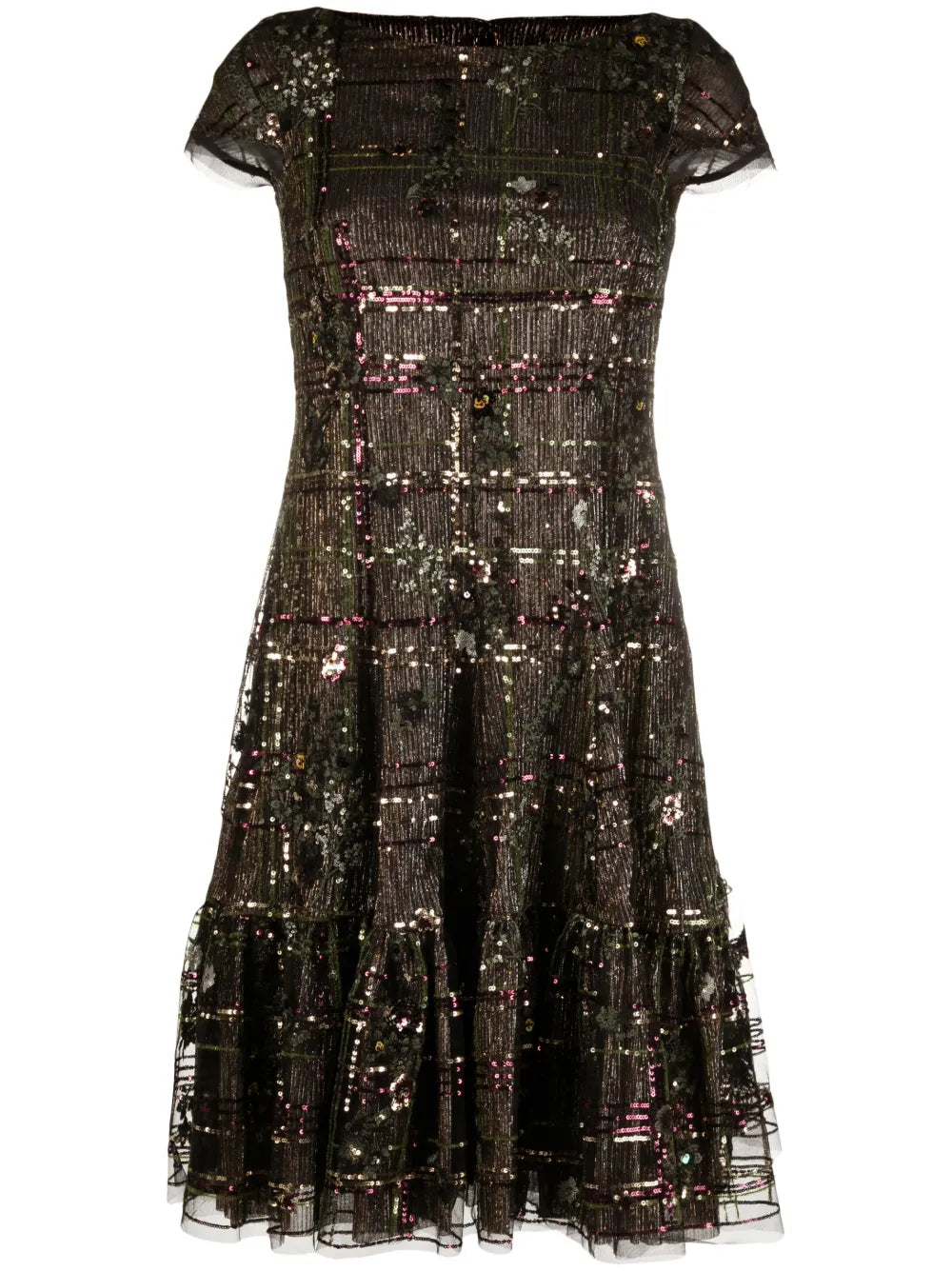 Sequin-Embellished Metallic Dress