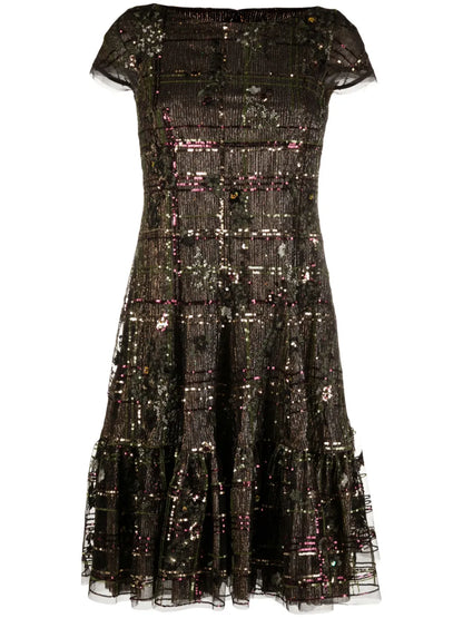 Sequin-Embellished Metallic Dress